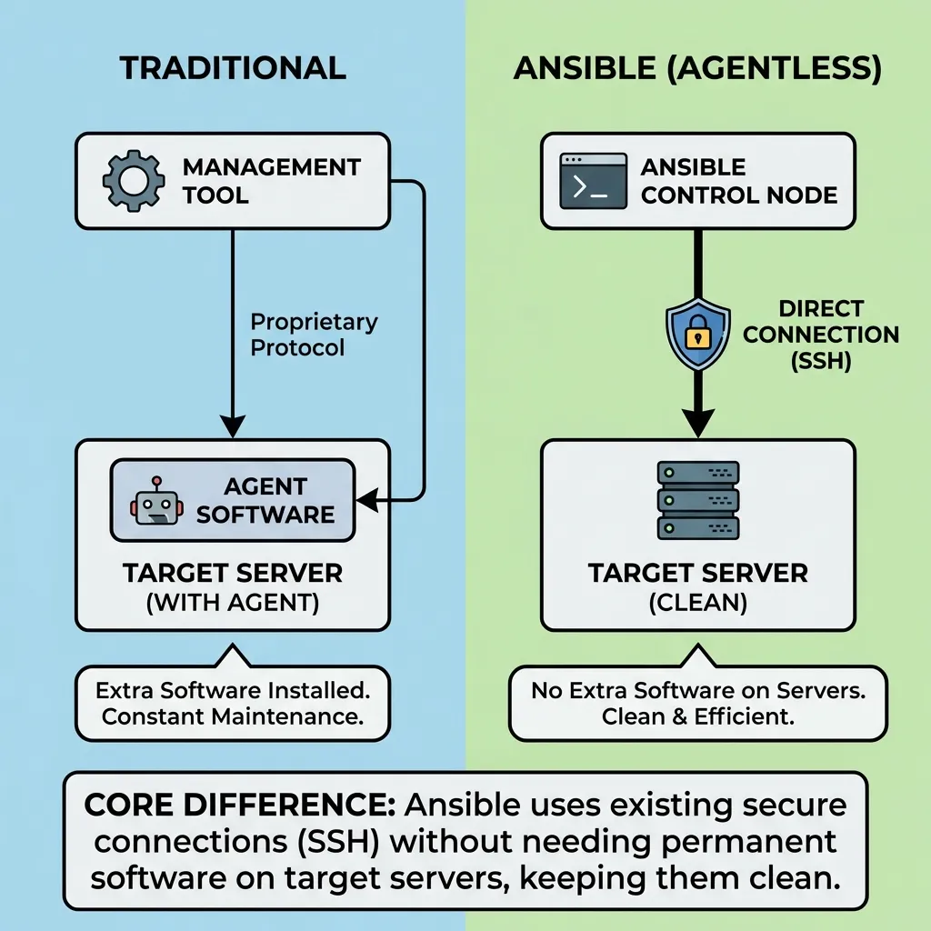 Konsep Agentless Ansible