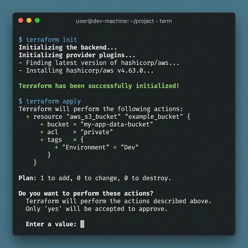 Terraform Init and Apply Terminal