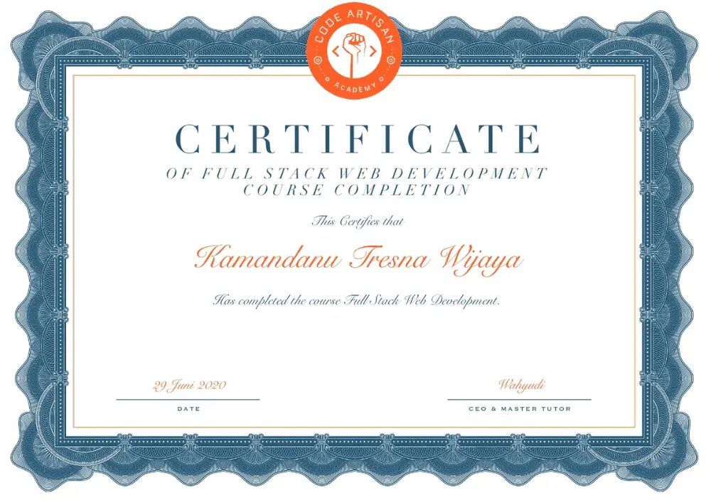 Sertifikat Full Stack Web Developer